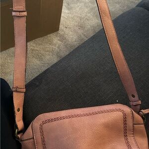 Pink Crossbody Bag with Stitch Detail